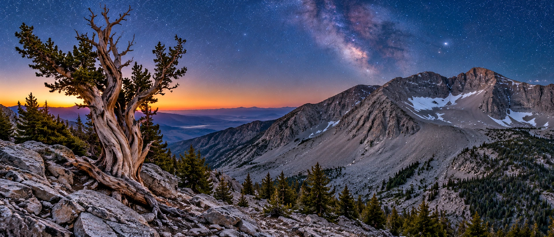 Approved artistic panorama illustrating Great Basin National Park; not a documentary photograph