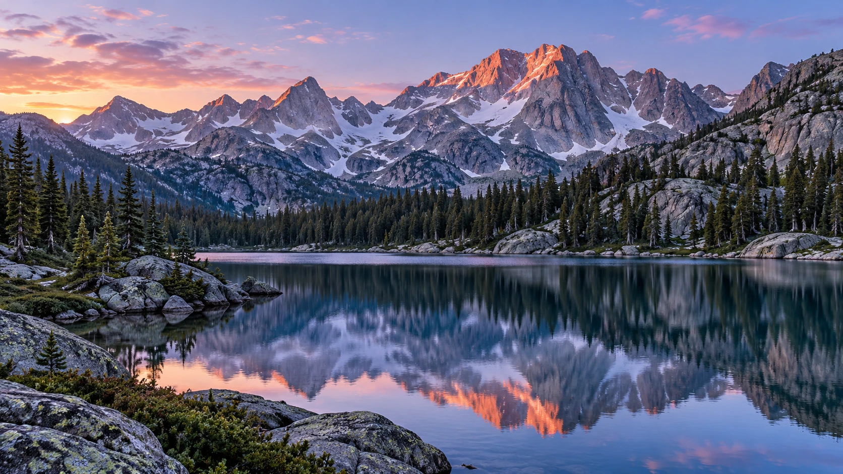 Approved artistic panorama illustrating Rocky Mountain National Park; not a documentary photograph