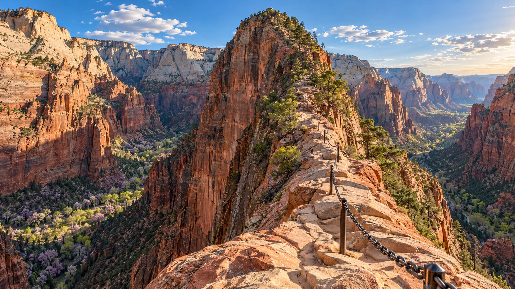Approved artistic panoramic illustration of Zion National Park, not a documentary photograph